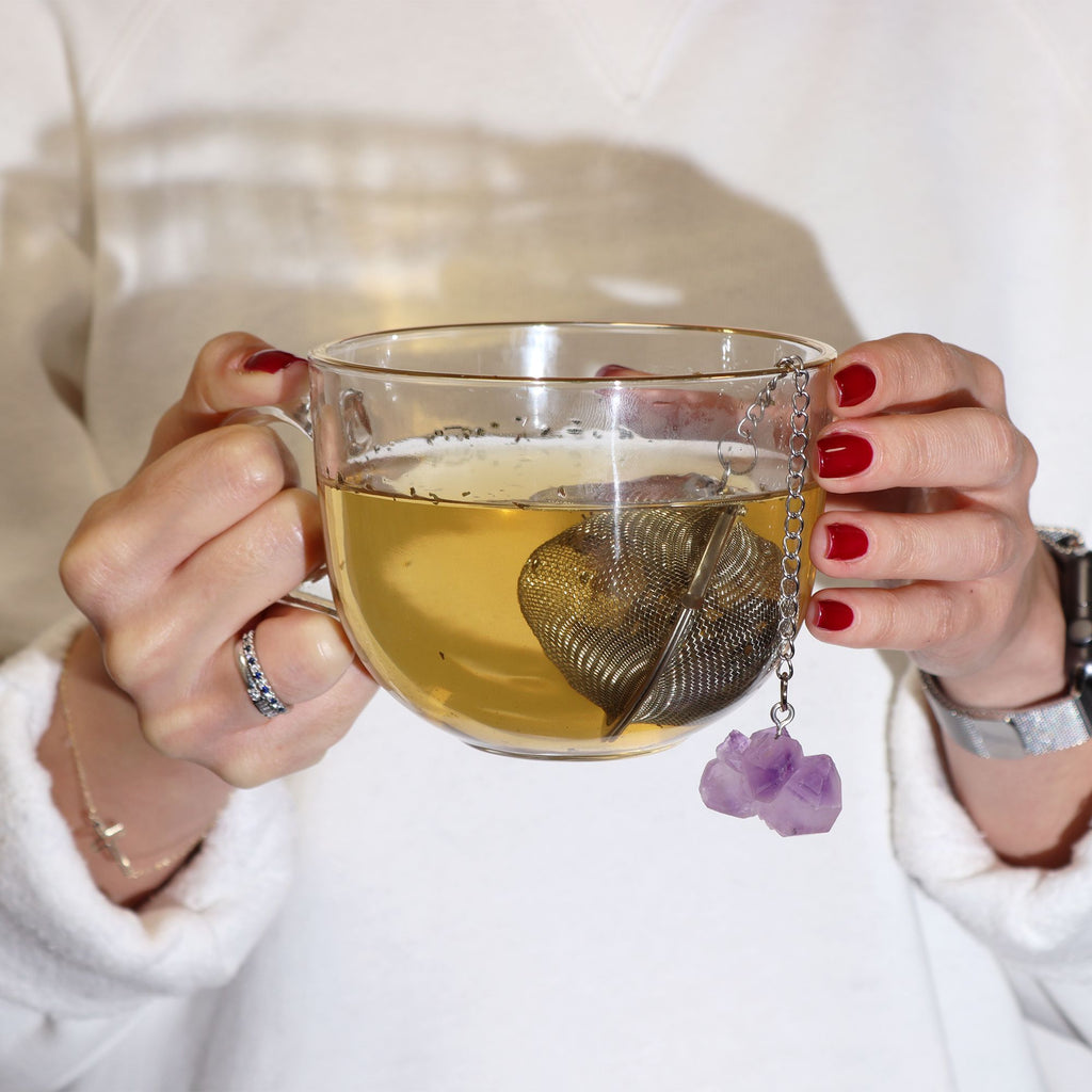 Raw Crystal Gemstone Tea Strainer - Gold Tigers Eye product image 6