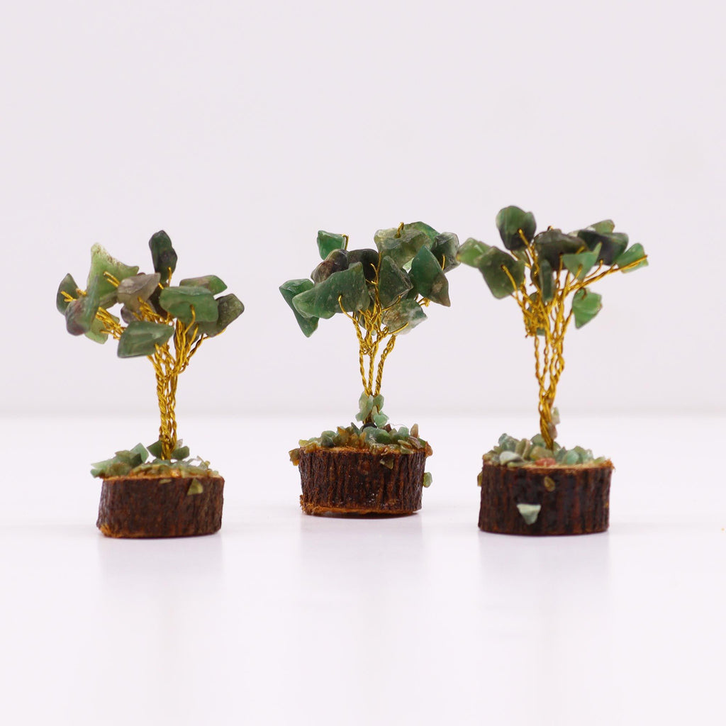 Mini Gemstone Tree On Wood Base - Green Aventurine (15 stones) product image 5
