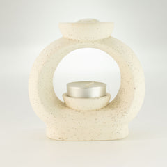 Ceramic Zen Oil Burner - Large Oval Pebble - Speckled Off-White product image 3