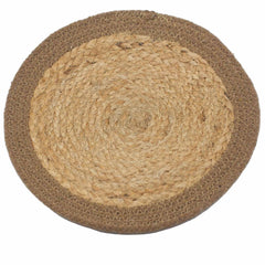 Natural Place Mat - Jute & Cotton 30cm - Natural Border product image