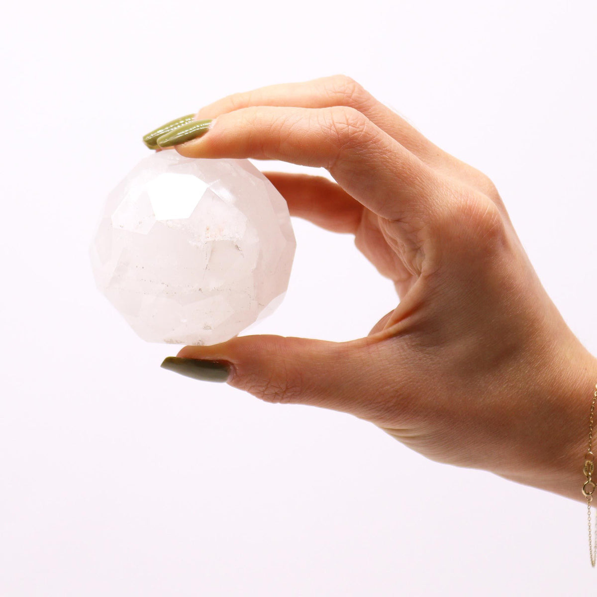 Gemstone Faceted Healing Ball & Stand - Rock Quartz product image 2