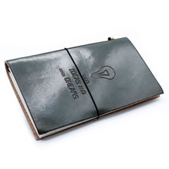 Handmade Leather Journal - Good Ideas and Other Dreams - Grey (80 pages) product image
