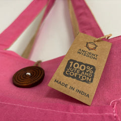 Jute & Cotton Reversible Big Bag - Pink product image 4