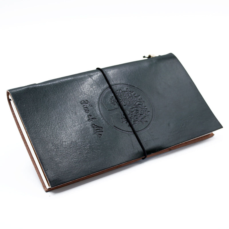 Handmade Leather Journal - Tree of Life - Green (80 pages) product image