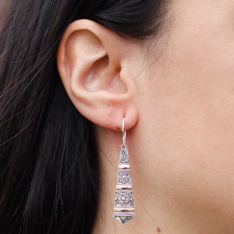 Silver & Gold Earring - Tribal Drops product image