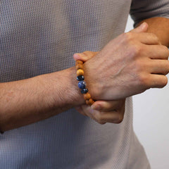Cedarwood Throat Chakra Bangle with Sodalite product image 3