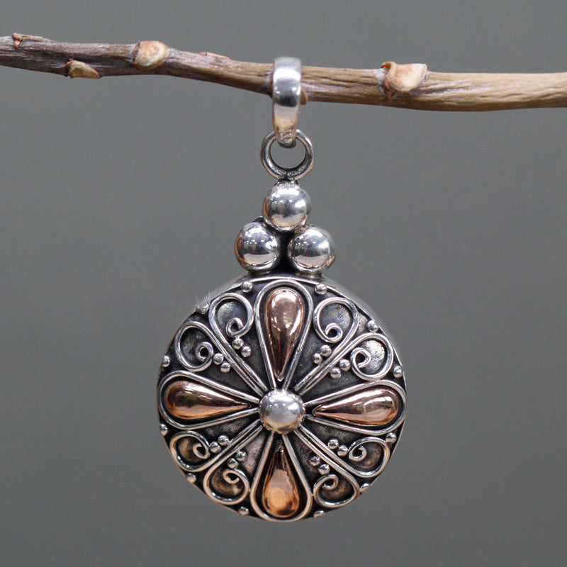 Silver & Gold Pendant - Classic Round product image