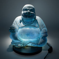 Laughing Buddha Lamp Sky Blue - Round Stand product image 4