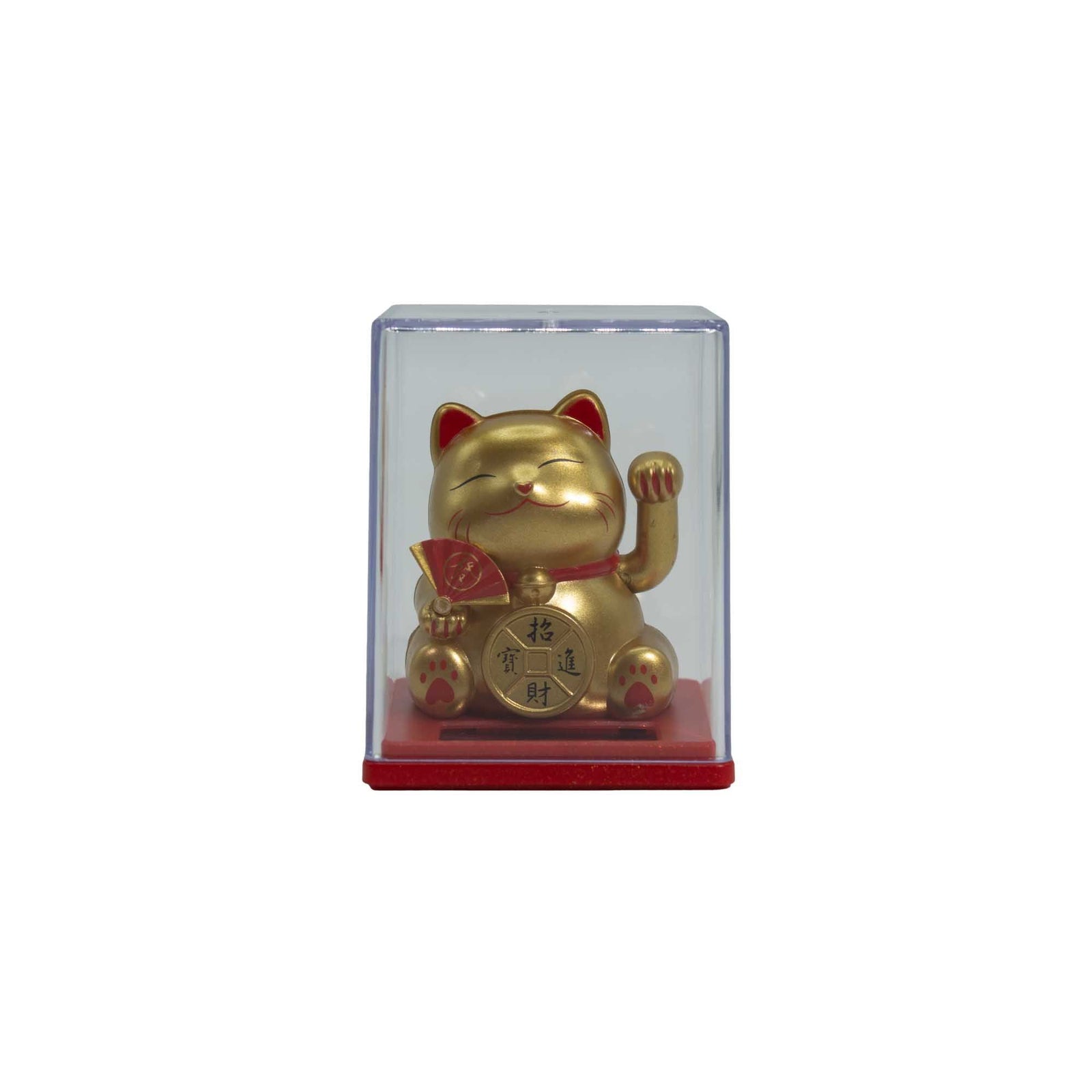 Mini Solar Powered Money Cat in Box - Gold product image