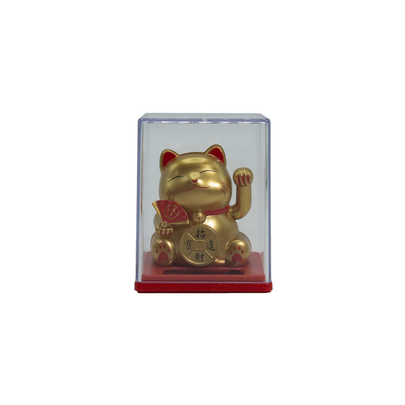 Mini Solar Powered Money Cat in Box - Gold product image