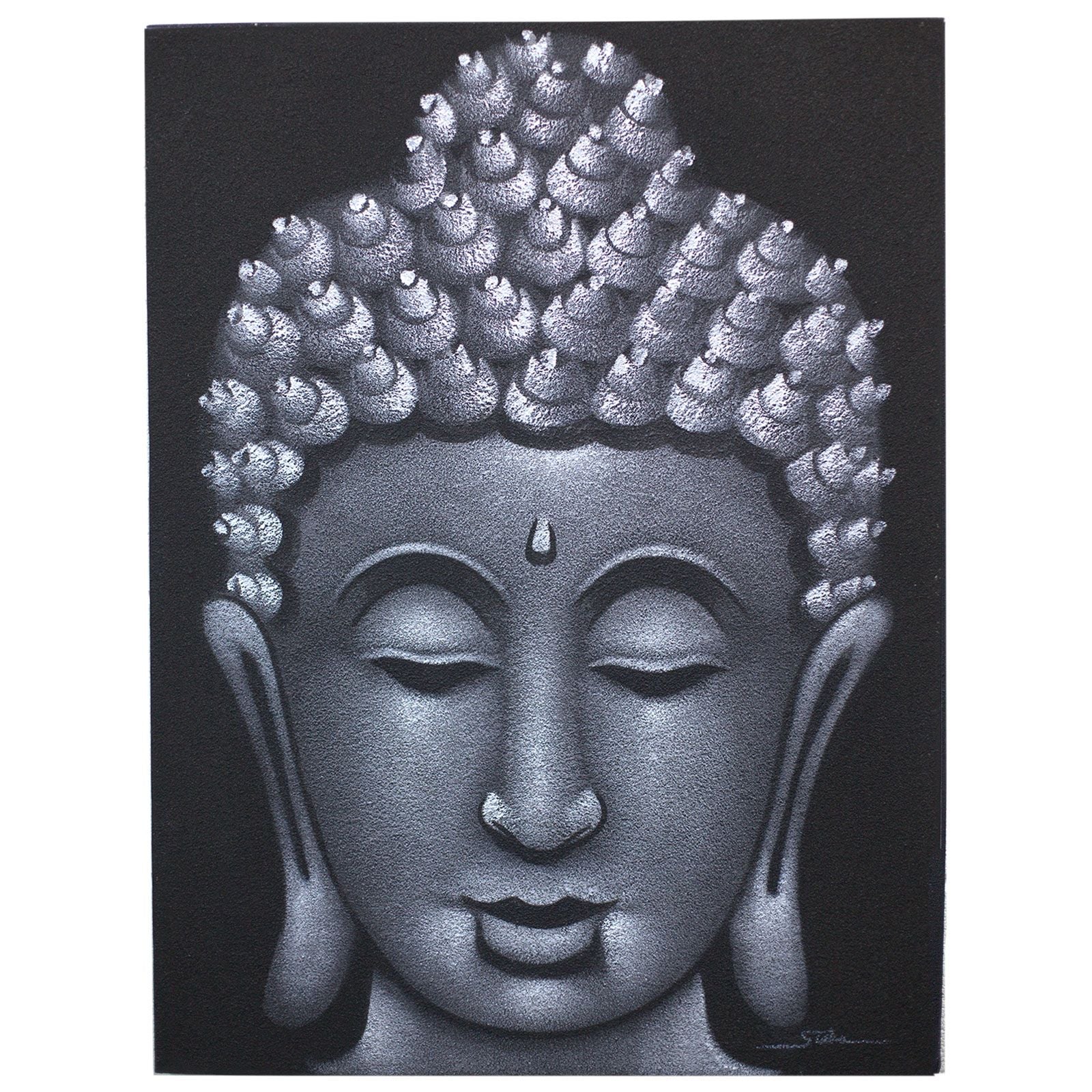 Buddha Painting - Grey Sand Finish product image