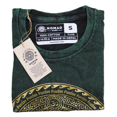 Nomad Sari Stonewashed Cotton T-Shirt – Chakra – Green – Small product image 3