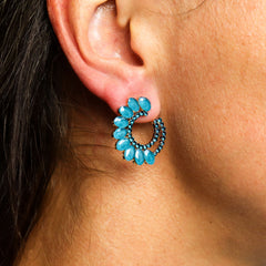 Teal Green - Vintage Glass - Loop - Earrings product image 2