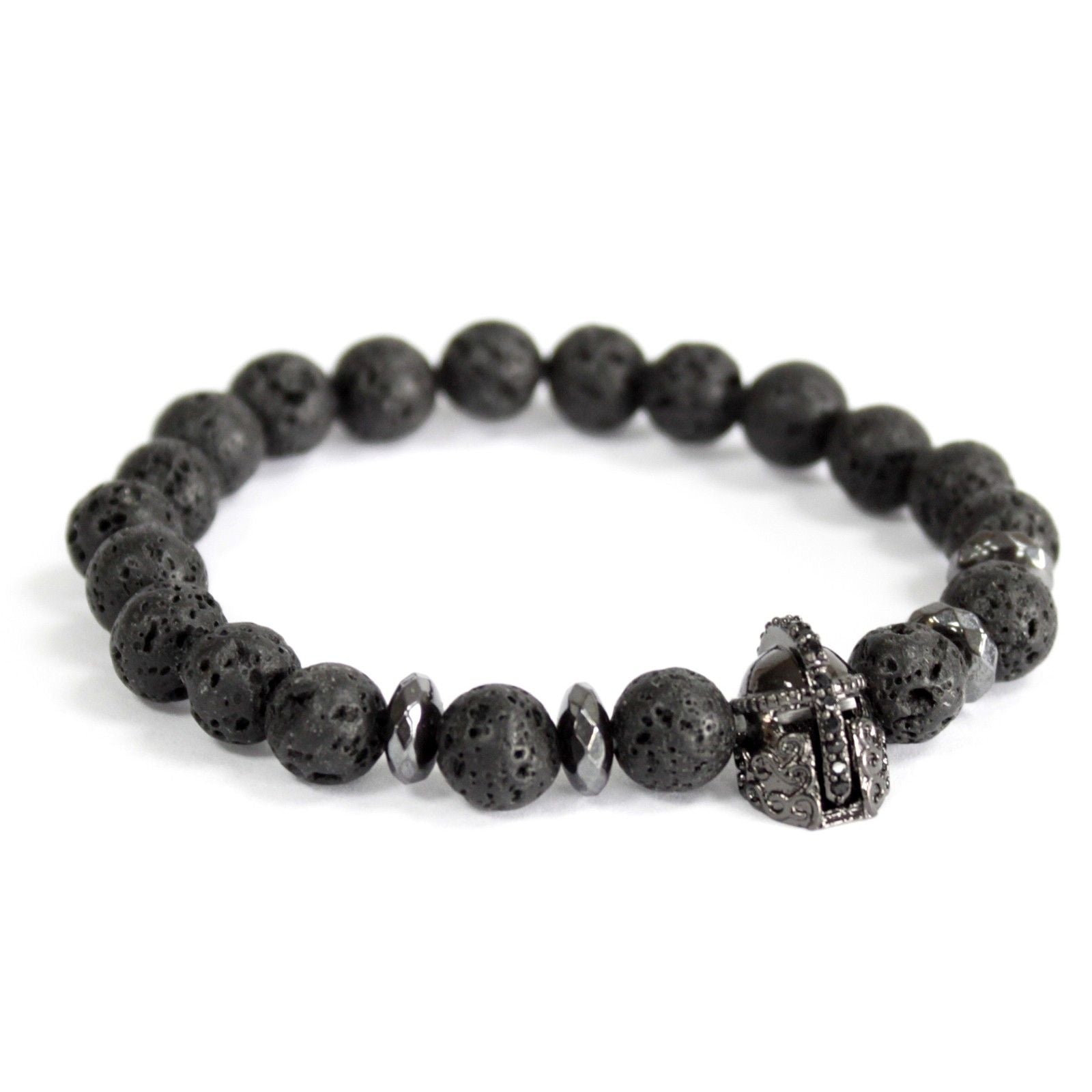 Knight's Helmet / Lava Stone - Gemstone Bracelet product image