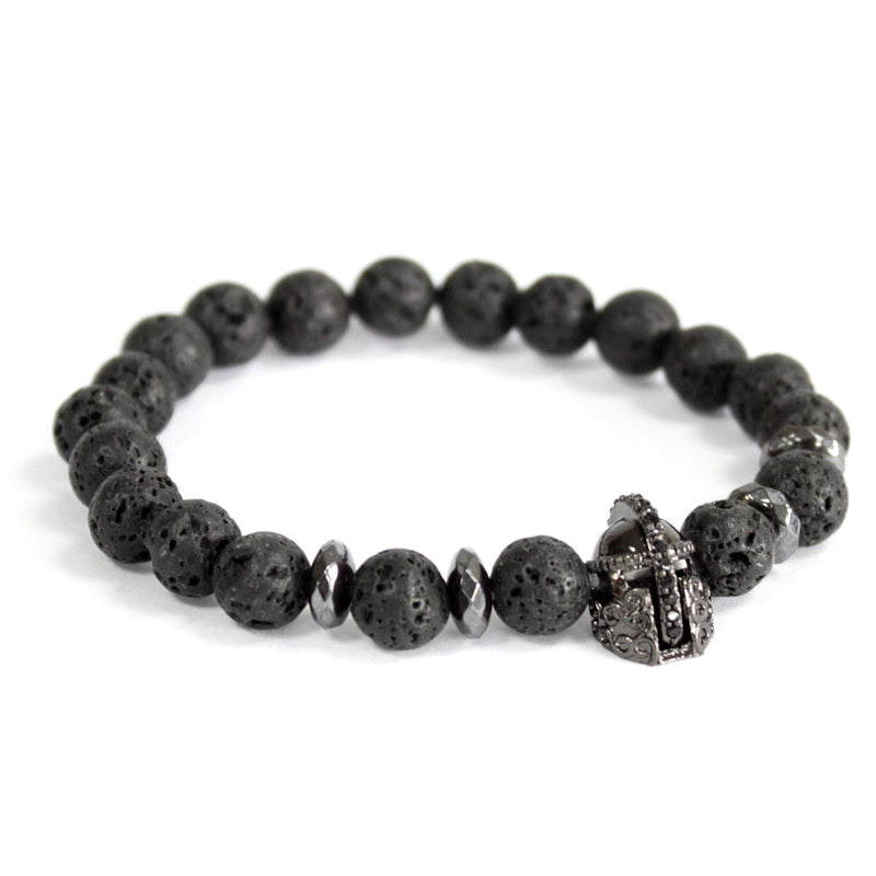 Knight's Helmet / Lava Stone - Gemstone Bracelet product image