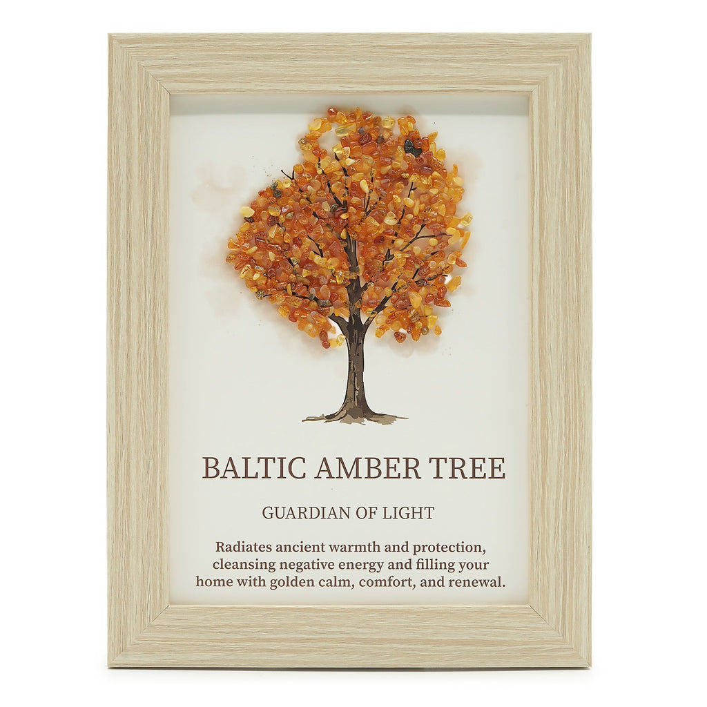 Gemstone Picture - Tree of Life - Baltic Amber (20x14.7x1cm) product image