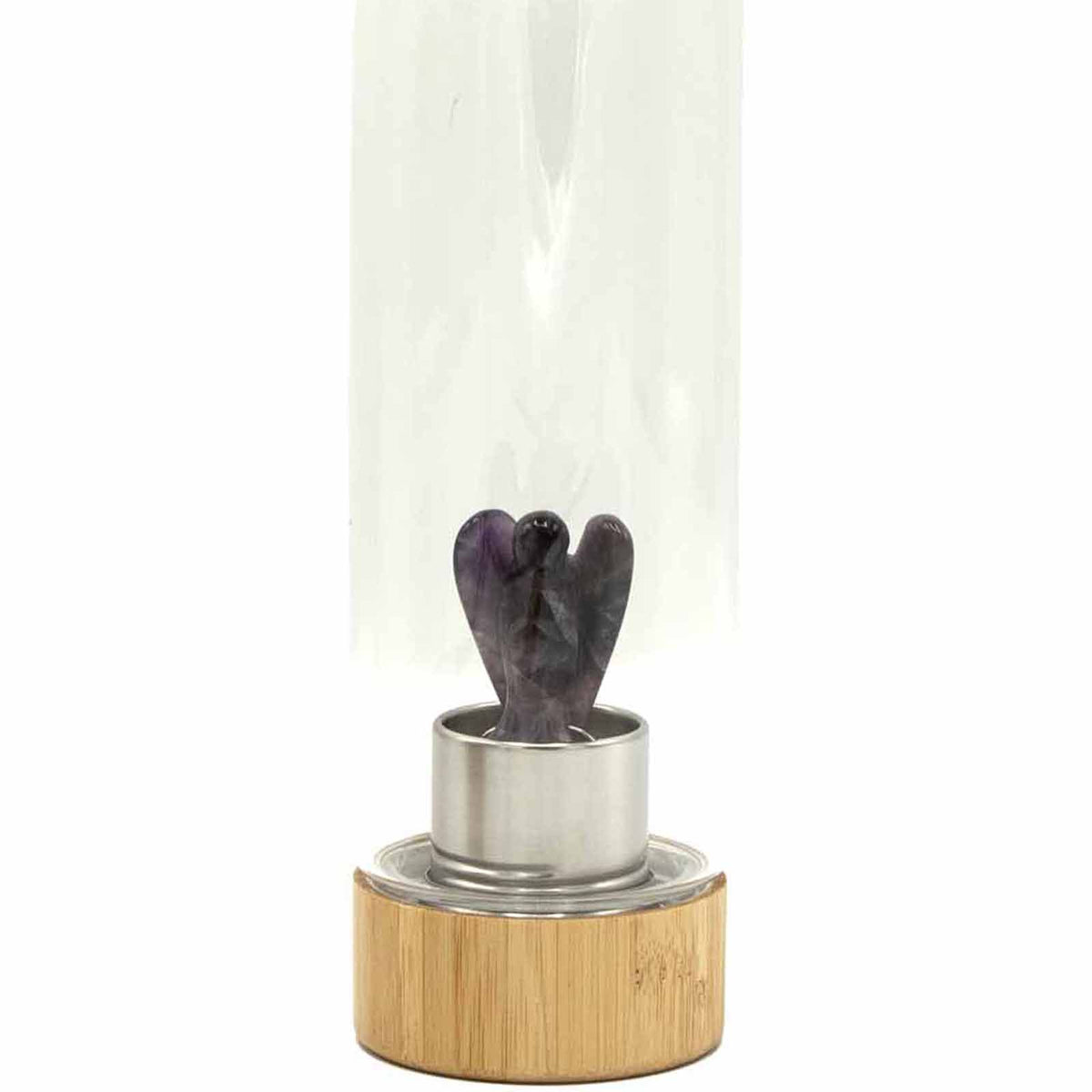 Crystal Infused Glass Water Bottle - Relaxing Amethyst - Angel - product image 2