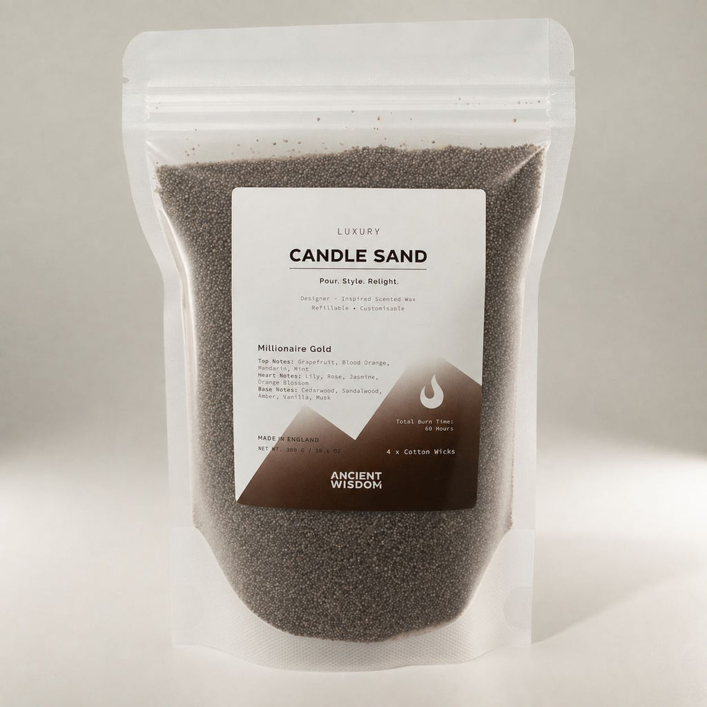 Fragranced Candle Sand - Chocolate Brown - Millionaire Gold - 300g - product image 3