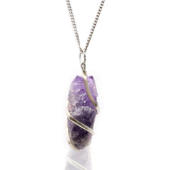 Cascade Wrapped Gemstone Necklace - Rough Amethyst product image 2