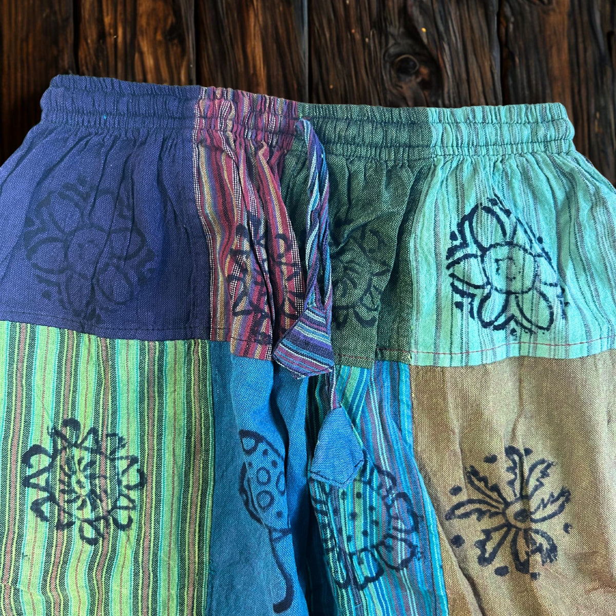 Nomad Sari - Mushroom Pants - Block Print Designs -Green Tones S/M product image 4