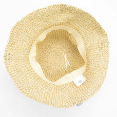 Nomad Sari Floppy Straw Sun Hat - Beige & Blue Flowers product image 4