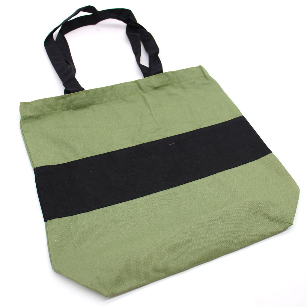 Two Tone Cotton Bag - 38x42x12cm - Green & Black - 10oz product image 3