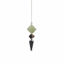 Builder of Realms - Three Piece Pendulum - Black Agate - Green Aventurine - Tiger Eye product image 2