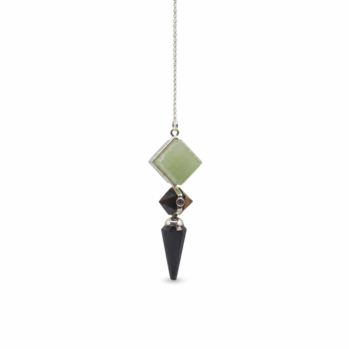 Builder of Realms - Three Piece Pendulum - Black Agate - Green Aventurine - Tiger Eye product image 2