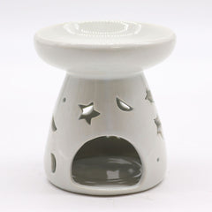 Lrg Classic White Oil Burner - Moon & Star product image 2