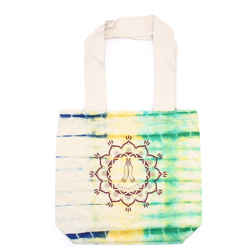 Tye-Dye Cotton Bag (6oz) - 38x42x12cm - Namaste Hands - Multi - Natural Handle product image