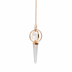 Stellar Gateway - Two Piece Spinning Merkaba Star in Copper Pendulum - Clear Quartz product image 2