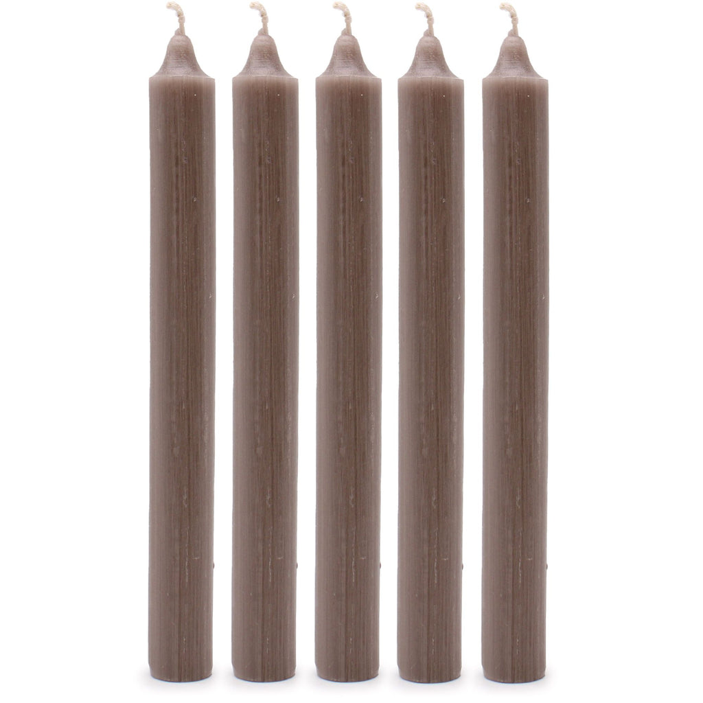 Solid Colour Dinner Candles - Rustic Taupe - Pack of 5 product image