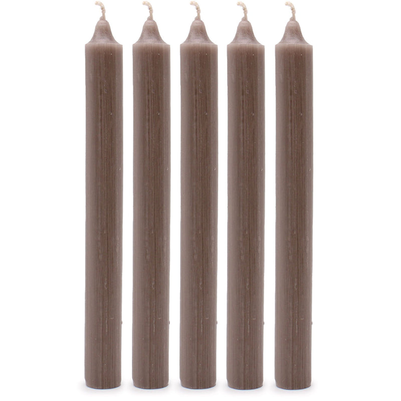 Solid Colour Dinner Candles - Rustic Taupe - Pack of 5 product image