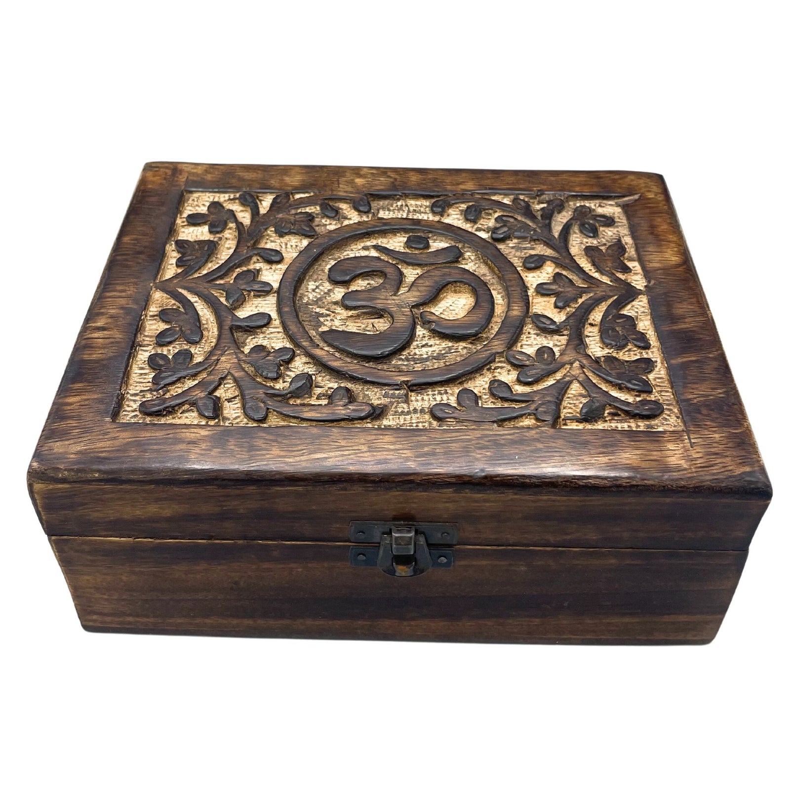Large Wooden Keepsake Box 20x15x7.5cm - Om product image