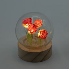 Floral Glow Garden Dome - 5 Red Roses - LED Battery product image 5