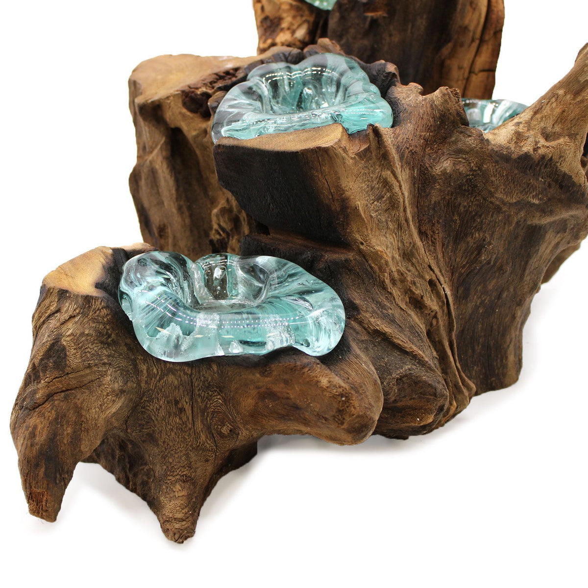 Molton Glass Five Candle Holder on Wood product image 3