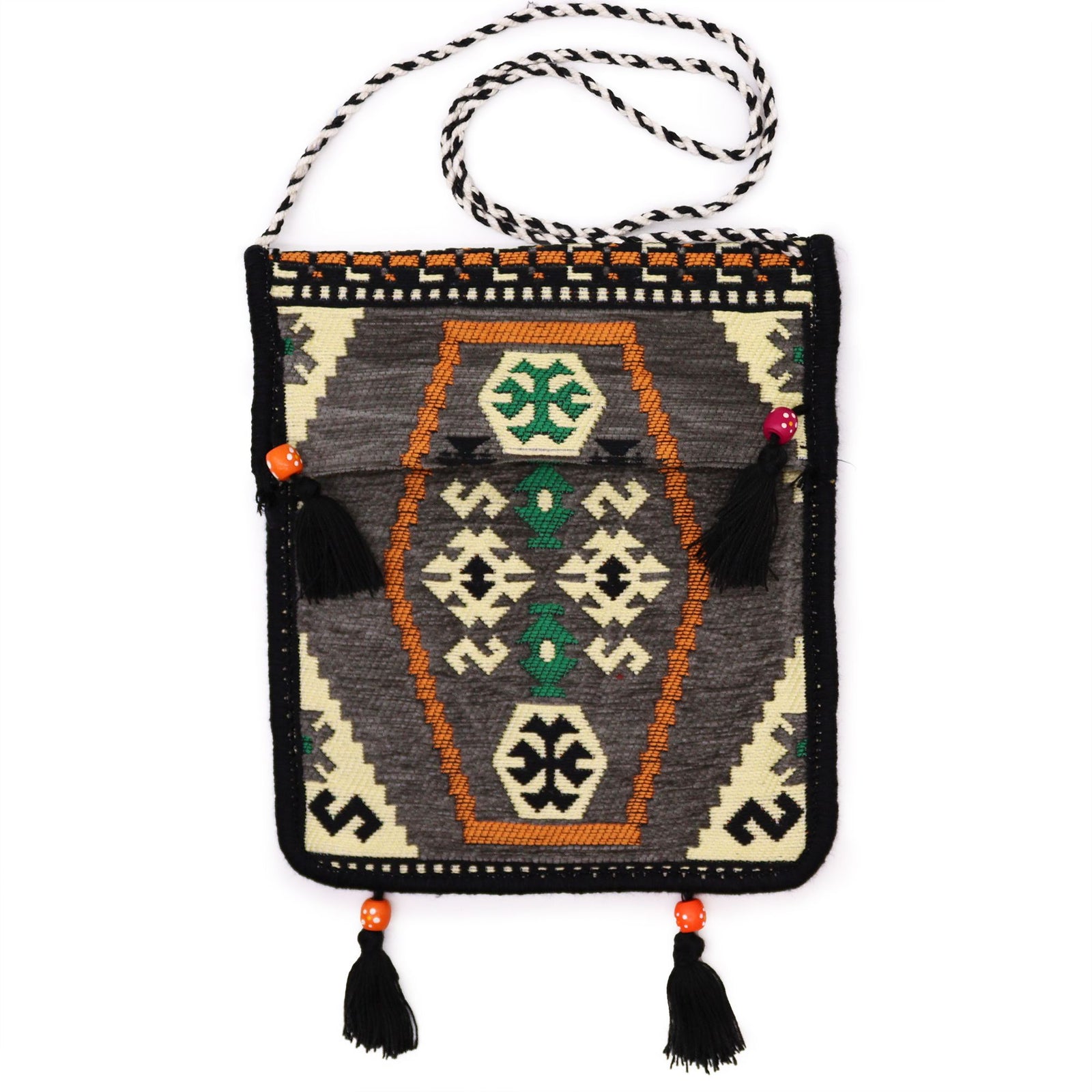 Pale Grey Kilim Messenger Festival Bag product image