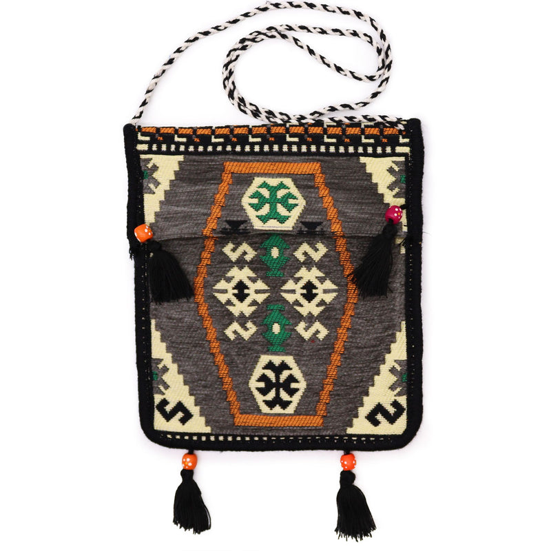 Pale Grey Kilim Messenger Festival Bag product image