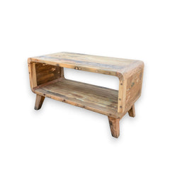 Small Rounded Coffee Table - Recycled Wood product image 2