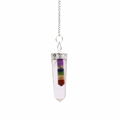 Crystal - 7 Chakra Bounded Thin Point Flat Pendant product image 3