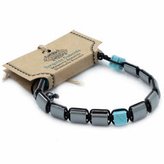 Magnetic Hematite Shamballa Bracelet - Turqoise Cuboids product image 2