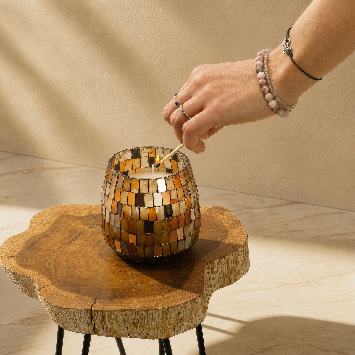 Medium Glass Jar Candles - Amber Mosaic - product image 3