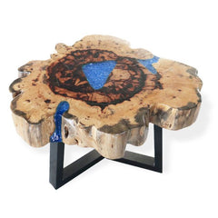 Tamarind and Resin Coffee Table - Sky Blue product image 3