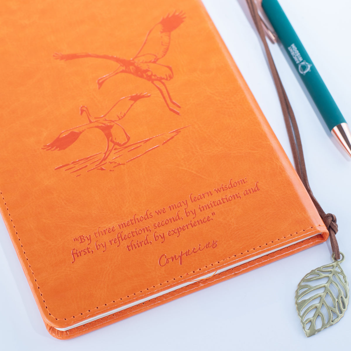 A5 Intention Note Book - LCD Wipe Screen - Orange Leather Effect - 80 Leafs - product image 5