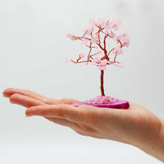 Gemstone Tree - Rose Quartz on Pink Agate Base (35 stones) product image 2