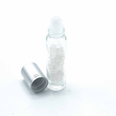 Gemstone Essential Oil Roller Bottle - Rock Quartz - Silver Cap product image 3