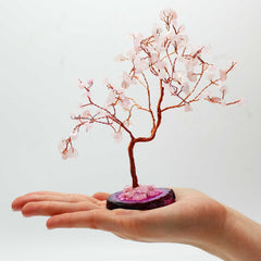 Lrg Gemstone Tree - Rose Quartz on Pink Agate Base (100 stones) product image 2