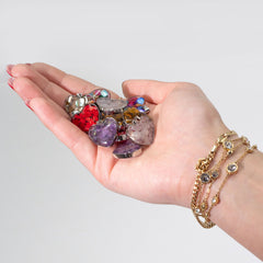 Steel Cased Pendant Hearts - 12 Assorted Gemstone Chips & Shells product image 3
