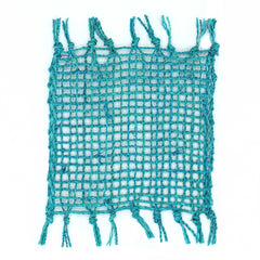 Set of 4 Seagrass Fringe Natural Coasters - Turquoise product image
