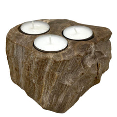 Petrified Wood Candle Holder - Triple product image 2